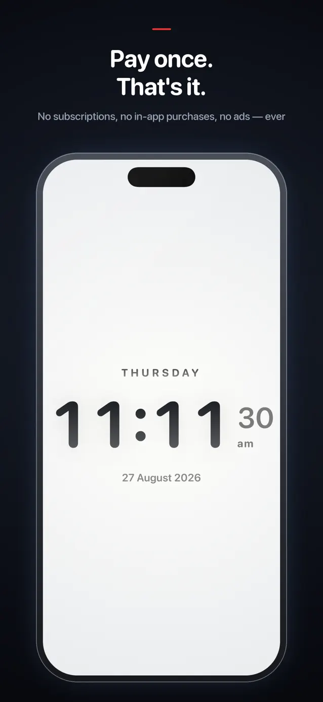 Big Time Clock in bold numerals on the light theme