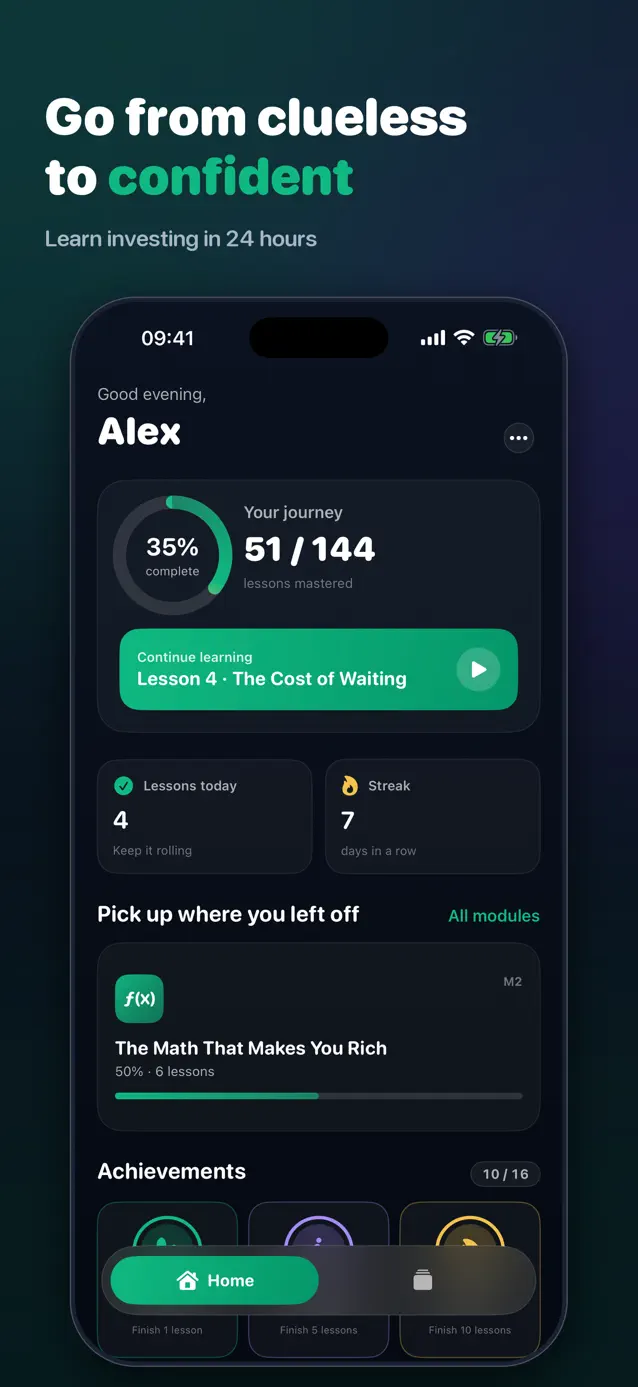 InvestFast, the investing course, running on iPhone