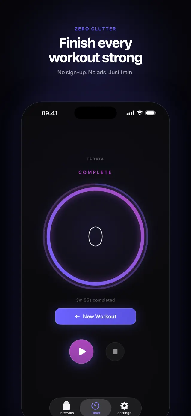 A finished workout summary in Surge