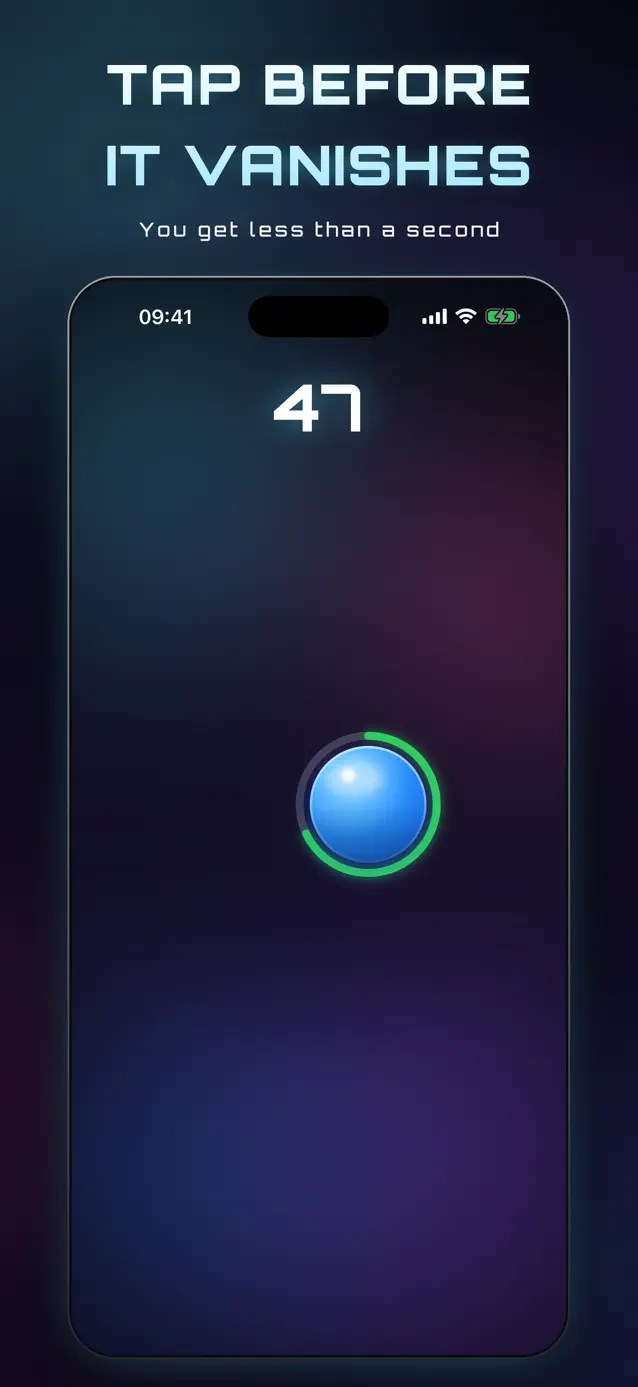 Tap Dot Tap gameplay — tap the neon dot before it vanishes